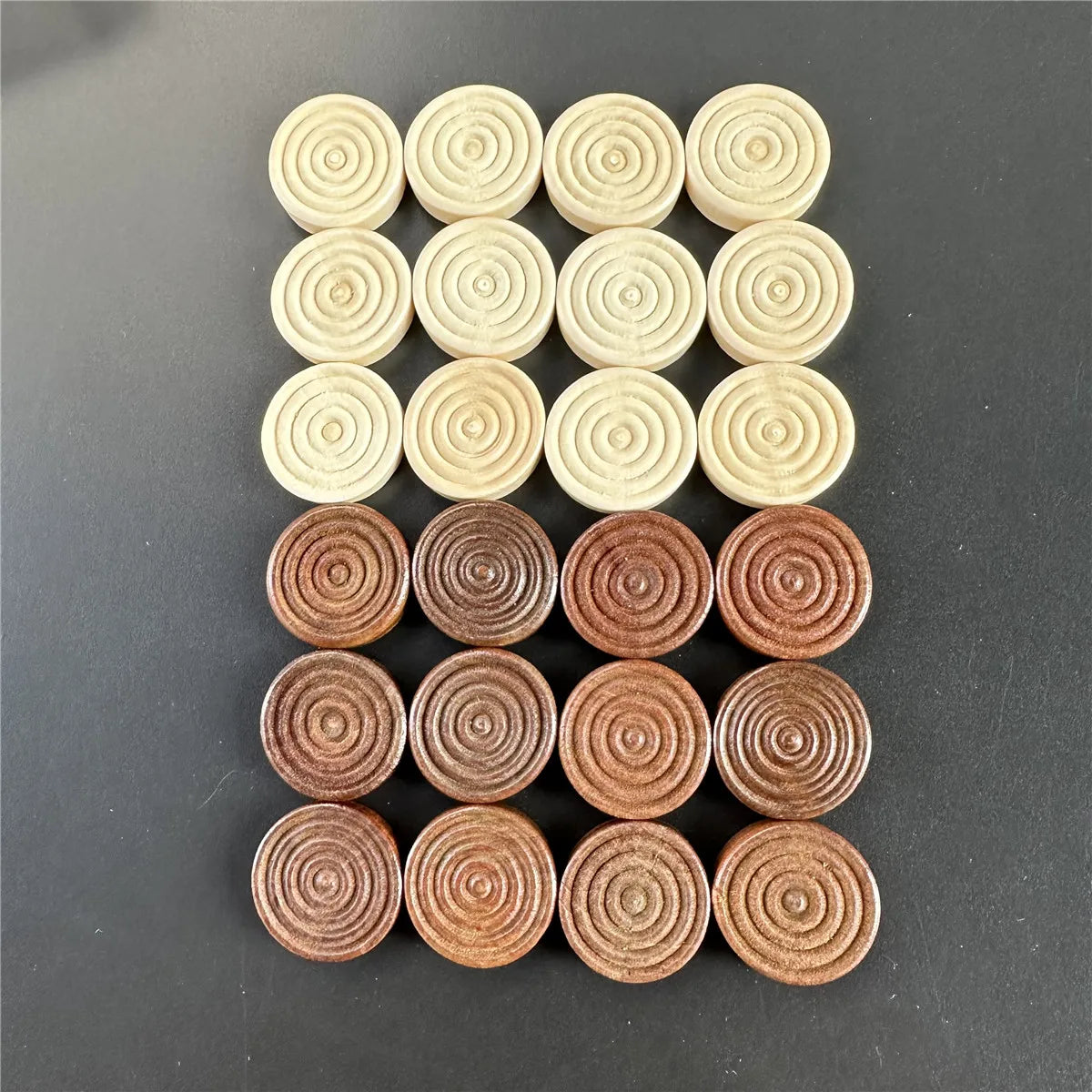 24 pieces 1 set of 2.5cm/0.98inch round wooden checkers Round international checkers pieces board game backgammon accessories
