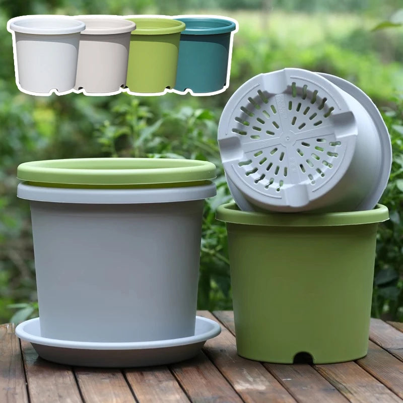 Plastic Flowerpot with Drainage Holes Plant Nursery Pot Seed Starting Pot Plastic Flower Plant Container for Succulents Seedling