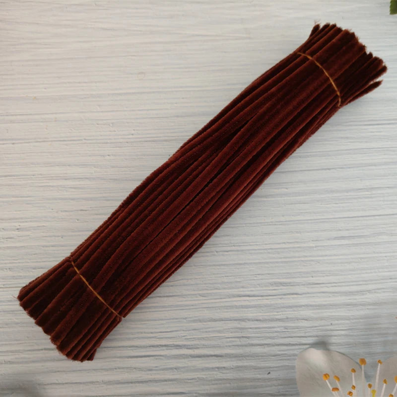 100pcs 30cm Twist Wire Chenille Stems Pipe Cleaners Kid Plush Stick Strips Educational Toys Handmade Material DIY Craft Supplies