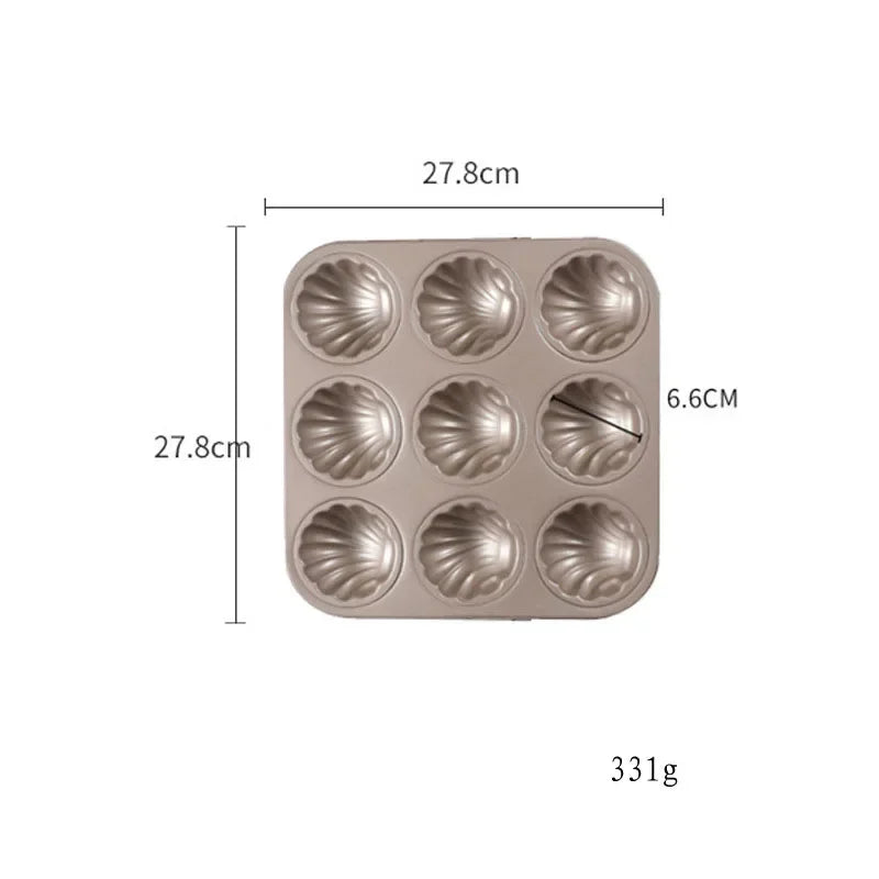 Shell Shape Baking Mold Nonstick Biscuit Madeleine Tray Pan Carbon Steel Chocolate Cookie Cake Mould Bakeware For Kitchen