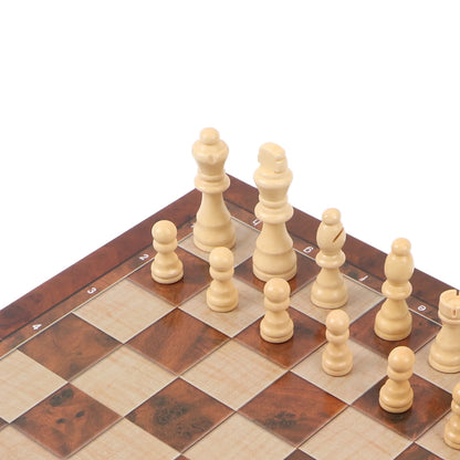 3 in 1 Wooden Chess Checkers Set Portable Chess Checkers Game Set with Wooden Folding Board for Kids Adults Chess Checkers Set