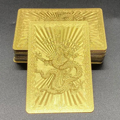 Poker Cards Standard Luxury Gold Foil Poker Board Game PVC Portable Leisure Playing Cards For Festivals Parties Gatherings