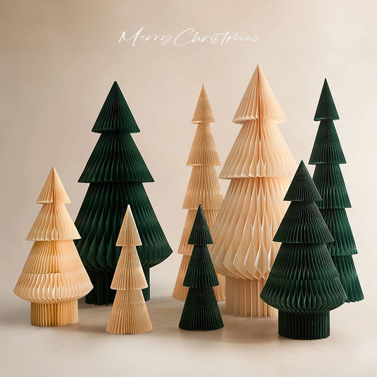 2025 Christmas Tree Origami Decor Creative Holiday Ornament for Home Shop Window Decor Paper folding Christmas tree for home