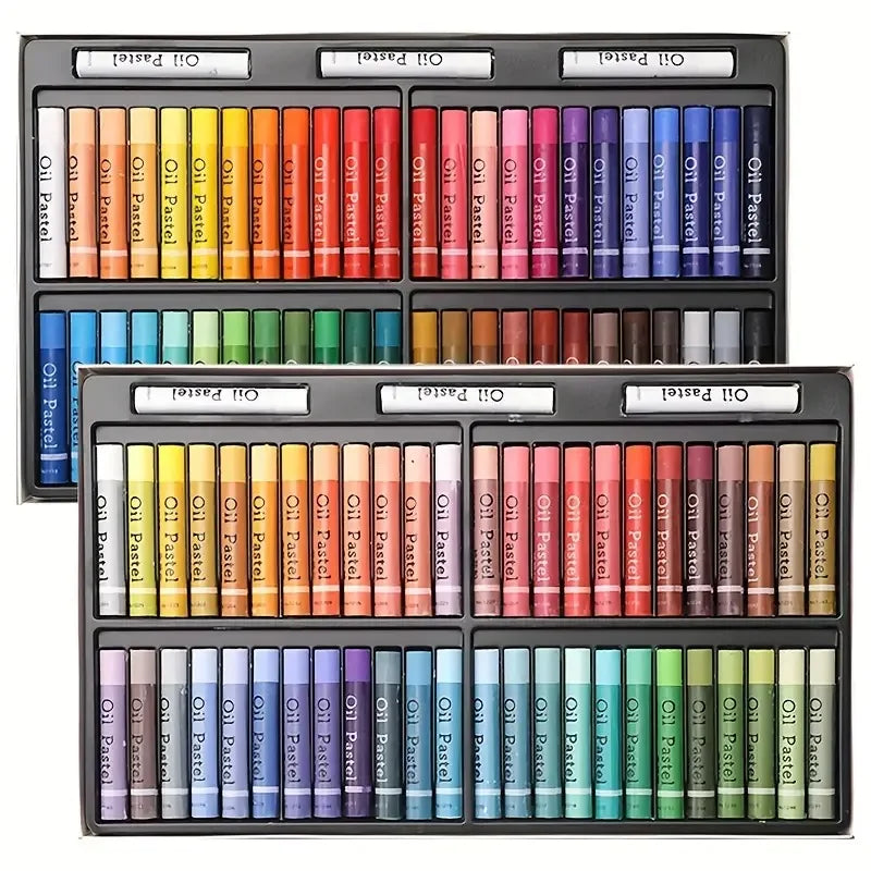 Soft Oil Crayons Premium 1 Set in 48 Classic & Macaron Colors , Medium Nib, Bright Cream Texture for Art Painting,Oil Painting