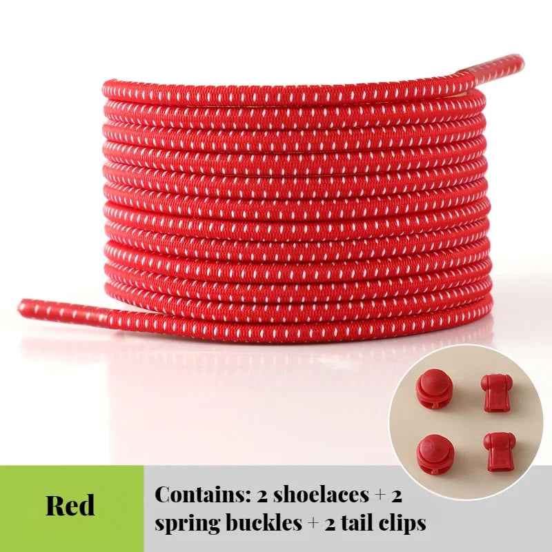 NEW Elastic Round Tennis Laces Without Ties Shoelaces Sneakers Quality Lock Shoe Laces Adult Kids Rubber Bands for Shoes 1Piar