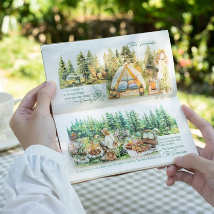 1 Roll Nature Camping Theme Scenic PET Tape for Scrapbooking DIY Collage Material Phone Case Notebook Decoration