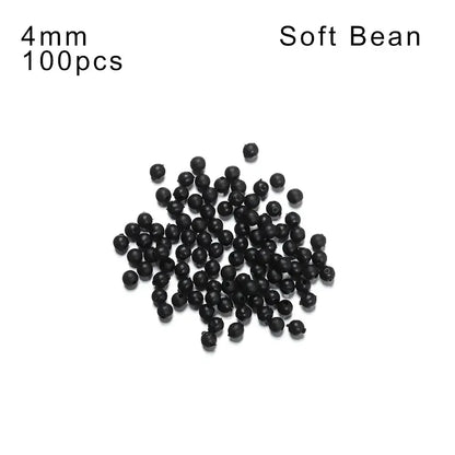 100pcs Fishing Beads Space Stopper Black 3mm-12mm Round Soft and hard beans Fishing Lures bait Hook Rig Accessories