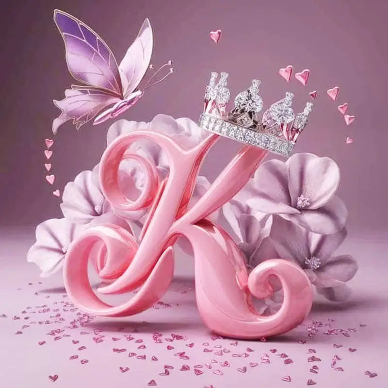 Huacan New Arrivals Diamond Painting Crown Letters  Full Drill Mosaic Butterfly Alphabet Art Wall Decor For Home Craft Kit