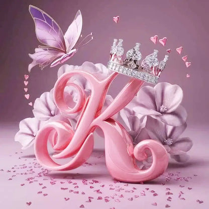 Huacan New Arrivals Diamond Painting Crown Letters  Full Drill Mosaic Butterfly Alphabet Art Wall Decor For Home Craft Kit
