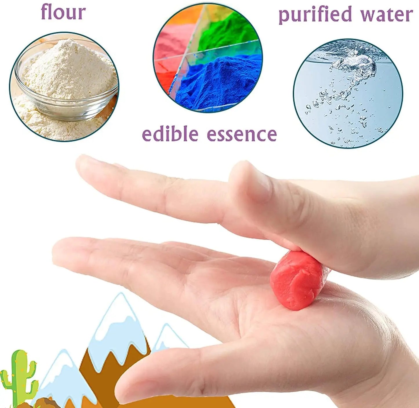 Yeahbo Playdough Sets for Kids, Modelling Clay, Air Dry Clay with 6 Dinosaur Mold, Polymer Clay Set, Play Dough Dinosaur Toys