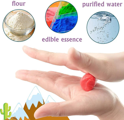 Yeahbo Playdough Sets for Kids, Modelling Clay, Air Dry Clay with 6 Dinosaur Mold, Polymer Clay Set, Play Dough Dinosaur Toys