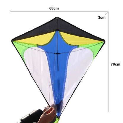 Single Line Kite with Long Tail Diamond Shaped Kite Easy To Fly Primary Stunt Kite Enhance Coordination for Boys Girls