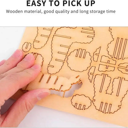 Children 3D Wooden Puzzle Simulation Animal Assembly Skeleton Model Toy for Kids DIY Hands Craft Wood Puzzle Games Building Kit
