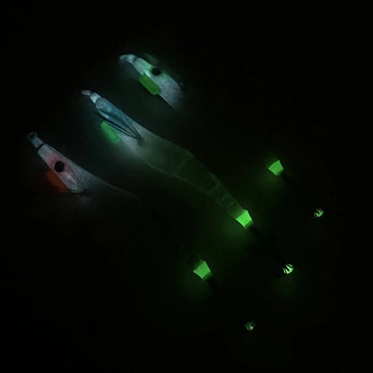 Luminous Lure Octopus Cuttlefish Fishing Bait Simulation with Squid Jig Hook Lure Hook Fishing Tackles Wood Shrimp Squid Lures