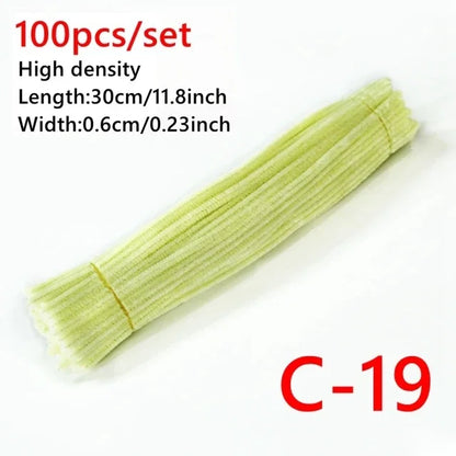 100pcs Colorful Chenille Stems Pipe Cleaners Kids Educational Toys Handmade Plush Tinsel Twist Sticks For DIY Craft Supplies