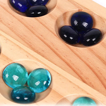 1set Foldable Mancala Board Game - Fun Classic Table Game with Wooden Board for Adults & Kids