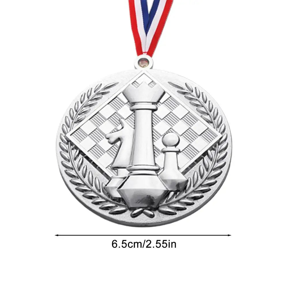 Award Medals With Neck Ribbon Creative Gold Medals For Kids Chess Award Medals Trophy Award Prize Gift Honor Roll Medals Awards
