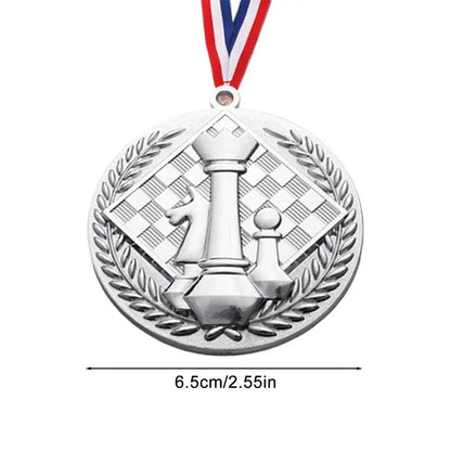 Award Medals With Neck Ribbon Creative Gold Medals For Kids Chess Award Medals Trophy Award Prize Gift Honor Roll Medals Awards