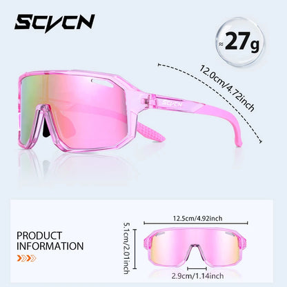 SCVCN Children Cycling Glasses Kids Outdoor Sports Sunglasses UV400 MTB Bike Eyewear Girls Boys Camping Fishing Golf Accessories