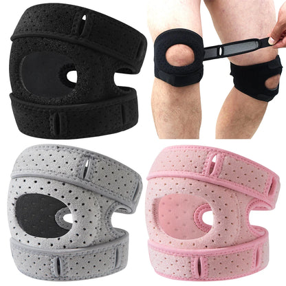 Patella Knee Support Adjustable Knee Compression Sleeve Patella Tendon Knee Strap for Basketball Volleyball Squats