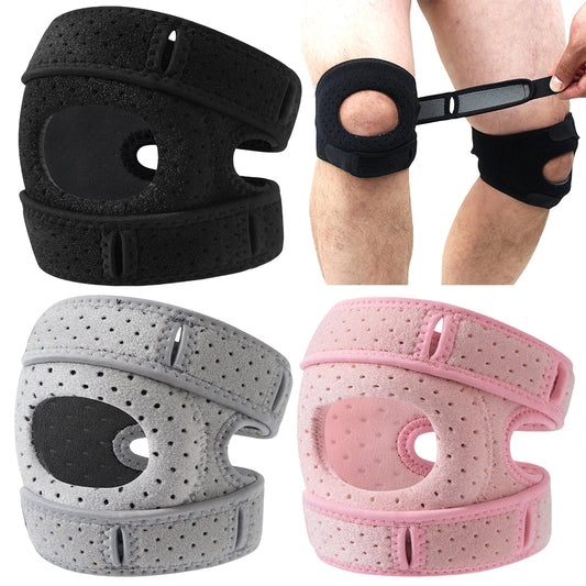 Patella Knee Support Adjustable Knee Compression Sleeve Patella Tendon Knee Strap for Basketball Volleyball Squats