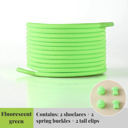 NEW Elastic Round Tennis Laces Without Ties Shoelaces Sneakers Quality Lock Shoe Laces Adult Kids Rubber Bands for Shoes 1Piar