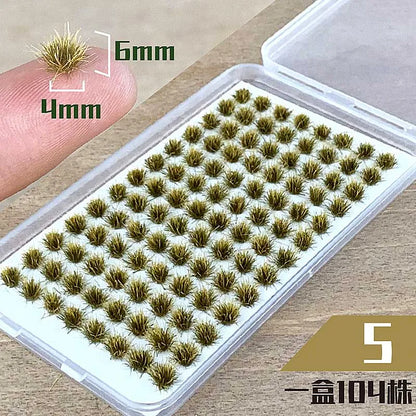 104Pcs Miniature Static Flower/Grass Tuft Plant Model Kit for Diorama Railway/Building/Garden Micro Landscape Model Making