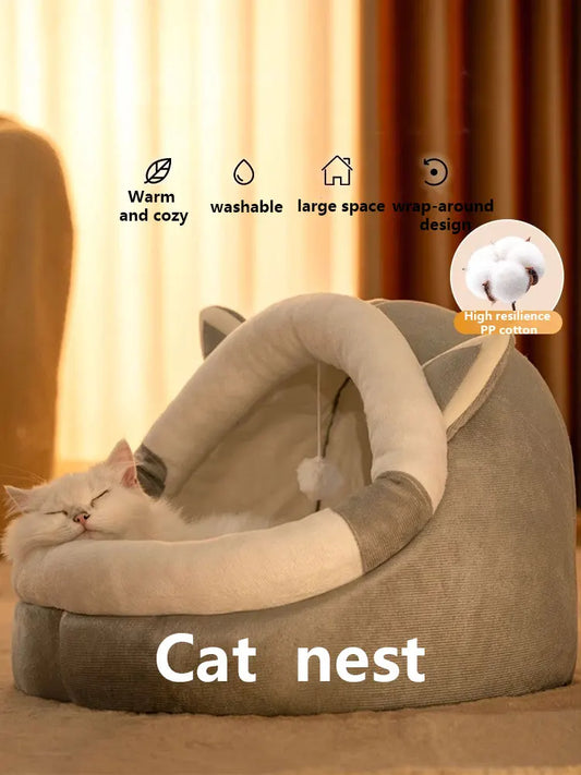 Washable pet lounger cushions, cat mat beds, warm and soft baskets, cozy warm cat kennels, house tents, small pet dogs