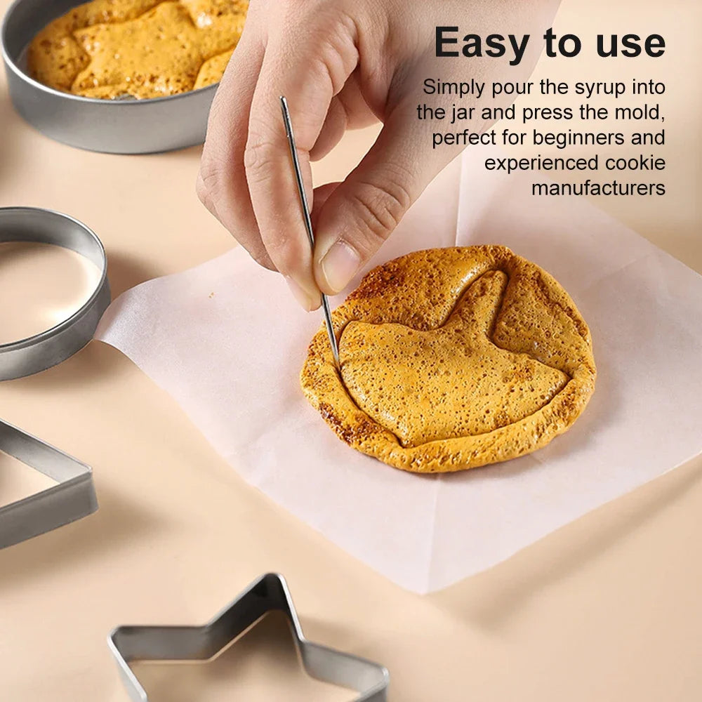 Sugar Cookie Mold Candy Maker Biscuit Korean Honeycomb Cookies Stainless Steel Game Kit For TV Fans and Kids