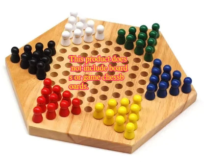 16Pcs Children's Humanoid Wooden Puzzle Game Wooden Board Game Chess Pieces Humanoid Checkers Pieces Flying Chess