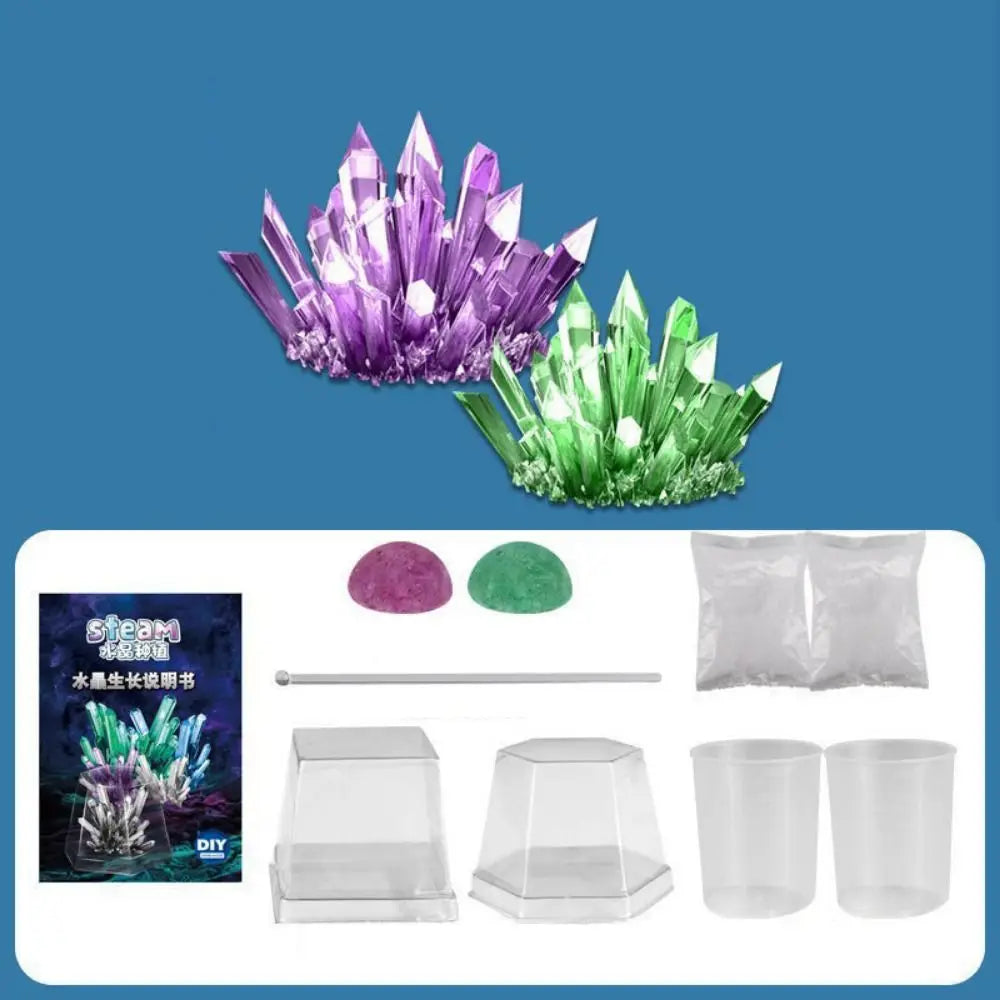 Display Cases Crystal Growing Kit Grow a Crystal Vibrant Colored Crystals DIY Educational Science Toys Easy-to-Follow Manual