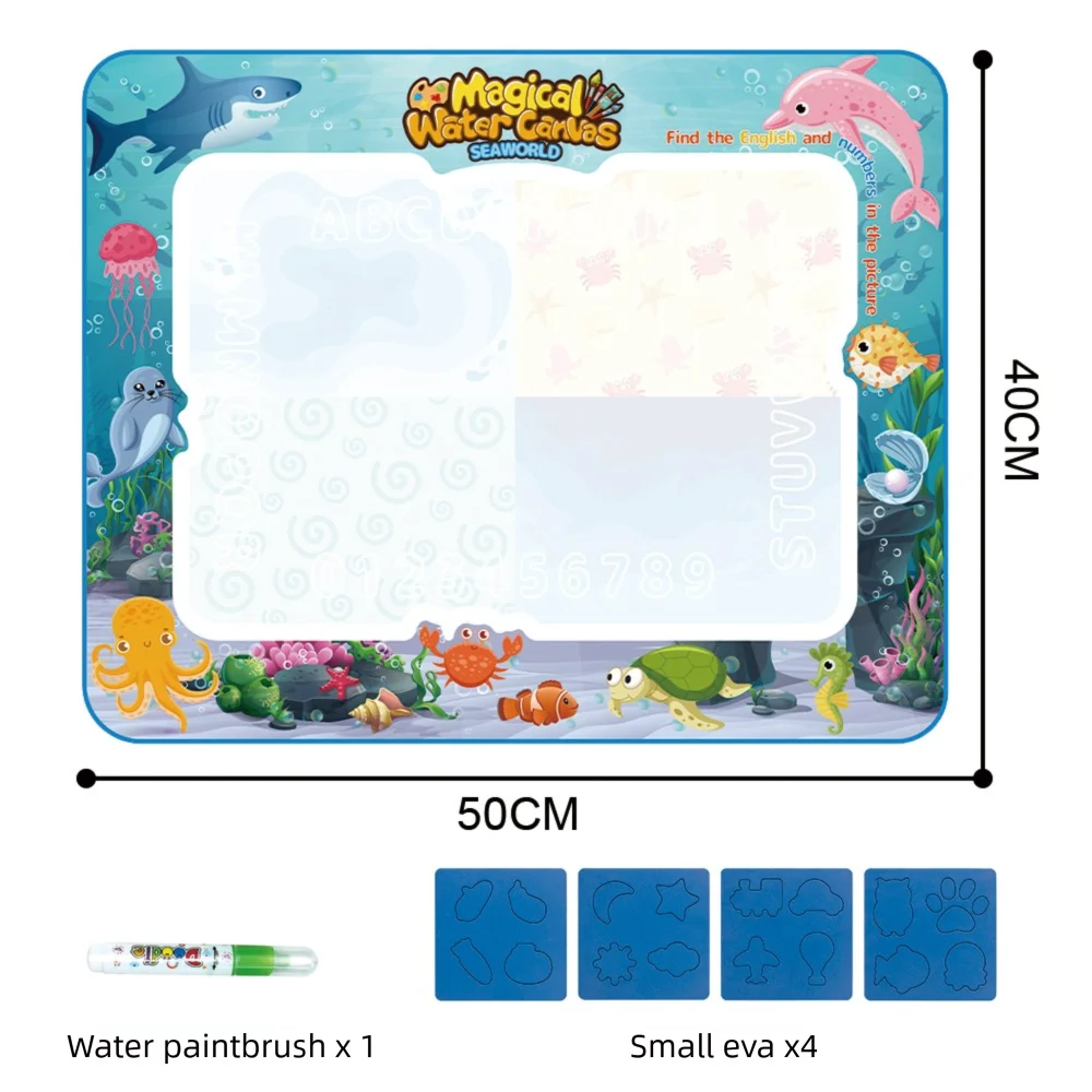 Magic Water Drawing Mat Extra Large Water Doodle Toy Set Painting Board Children Educational Toys Gift for Kids Multiple Size