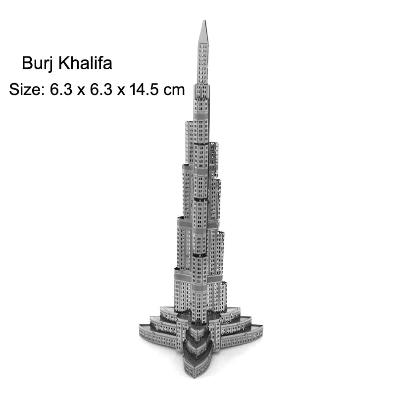 World Architecture 3D Metal Puzzle  Tower model DIY Laser Cut Jigsaw Model For Adult kid Educational Toys Desktop decoration