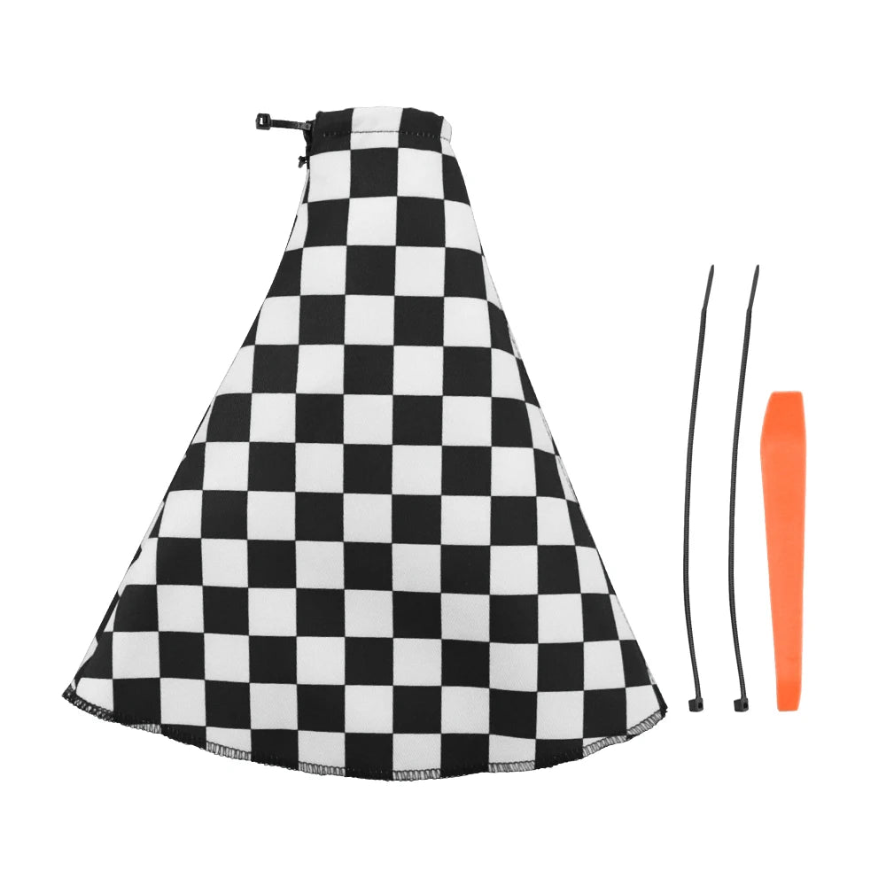 4Pcs JDM Racing  Plush Floor Mat Checkers Vehicle Front Rear Carpets Universal Car Floor Carpet Rugs Non-Slip Car Decoration