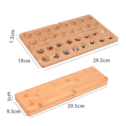 Classic Mancala Board Game with Colored Stones Timeless Strategy Game for Friends and Family with Folding Game Board