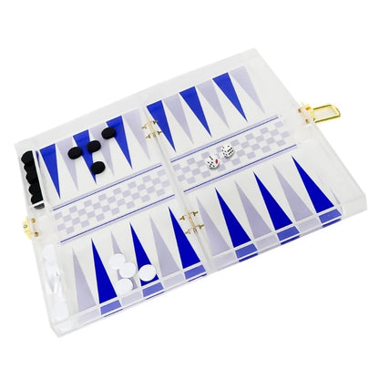 Backgammon Board Game Travel Set Portable Strategy Board Game Playing Dices Cups