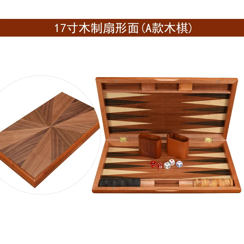 Luxury Wooden Backgammon Chess Set Large Backgammon Handmade Board Games Portable Family Travel Table Games Children Aldult Gift