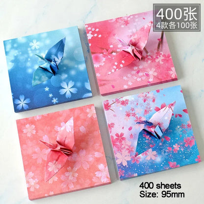 200-400Sheets Galaxy Outer Space Origami Paper Cranes Paper Decor Folded Origami Paper for Kids DIY Arts Christmas Craft Project