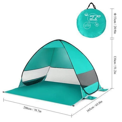Pop Up Beach Tent Outdoor Camping Travel Shade Sun Shelter Tent Lightweight Folding Waterproof UV Protection Tents 2-3 Man/Women