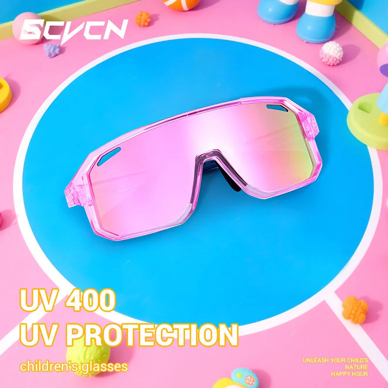 SCVCN Children Cycling Glasses Kids Outdoor Sports Sunglasses UV400 MTB Bike Eyewear Girls Boys Camping Fishing Golf Accessories