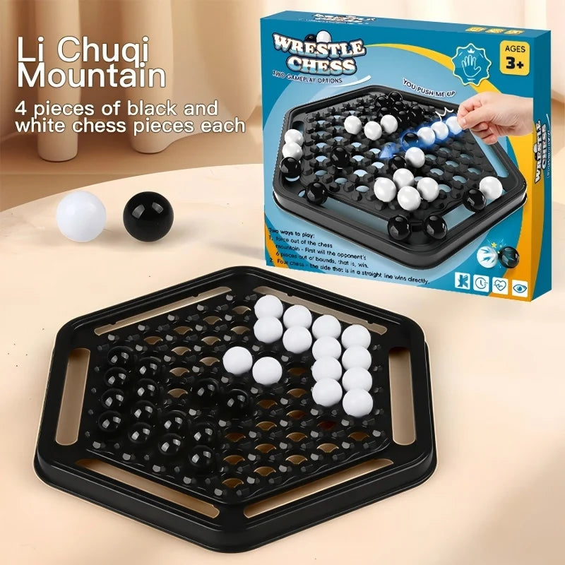 Strongman chess push-push chess parent-child interaction logic exercise children's strategy thinking black and white chess game