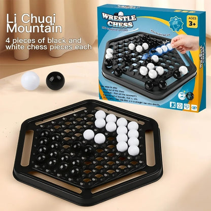 Strongman chess push-push chess parent-child interaction logic exercise children's strategy thinking black and white chess game