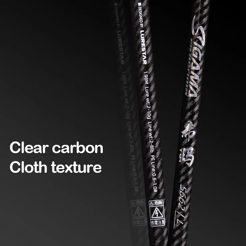 SIGAMA1 Ultralight Carbon Rods MF Action Spinning Casting Fishing Rods Perch Rod 2 section UL L power Travel Rod