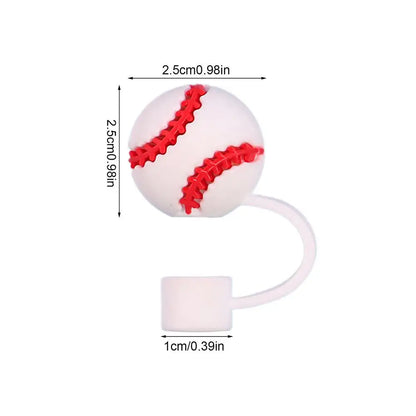 1pc Straw Topper Dust Proof Plugs Basketball Football Shape Covers Reusable Cute Soccer Ball Caps Baseball