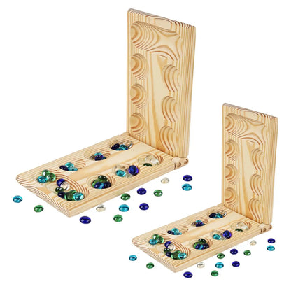 Mancala Board Game Multi Color Beads Classic Improve Planning Skills Collapsible,Party Supplies Family Games Ages 7 Up Board Gam
