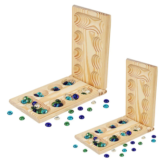 Mancala Board Game Multi Color Beads Classic Improve Planning Skills Collapsible,Party Supplies Family Games Ages 7 Up Board Gam