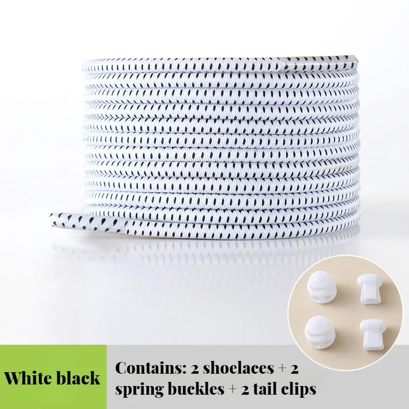 NEW Elastic Round Tennis Laces Without Ties Shoelaces Sneakers Quality Lock Shoe Laces Adult Kids Rubber Bands for Shoes 1Piar