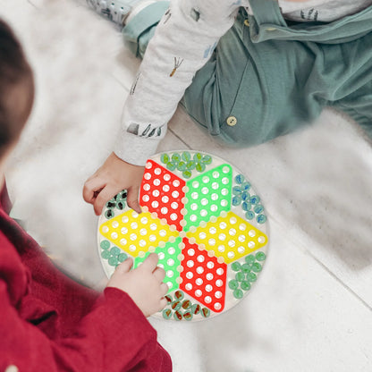 Glass Bead Checkers Board Educational Game Toy Interactive Chinese Draughts Intelligence Trainer For Kid Plaything Festival Gift