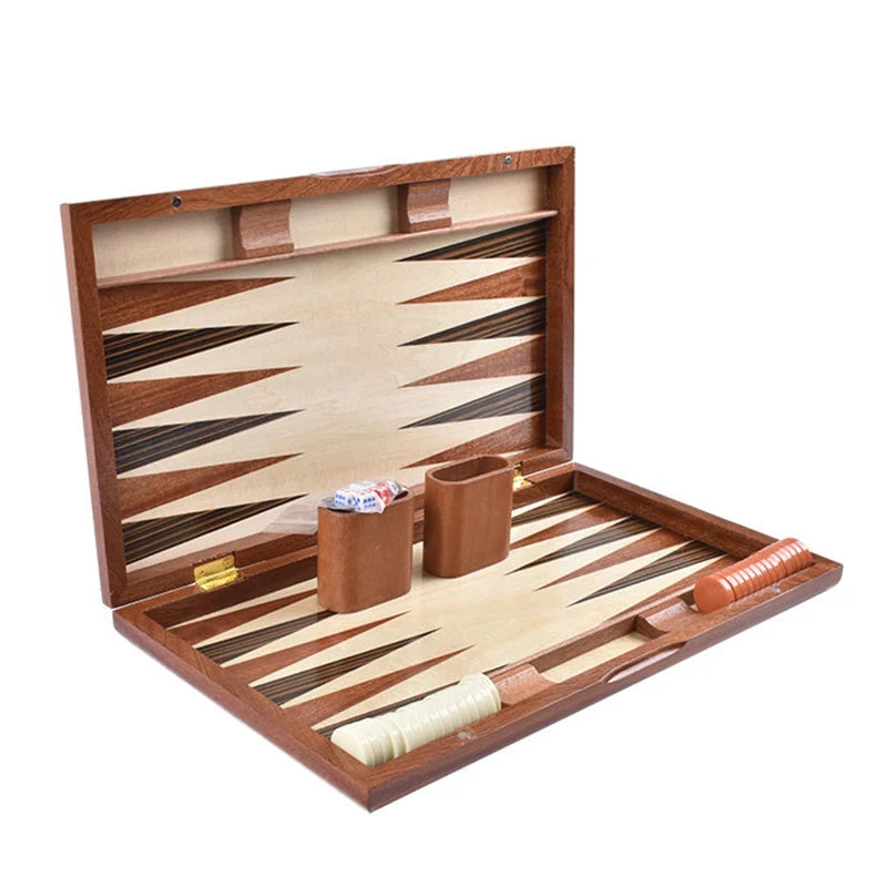 Luxury Wooden Backgammon Chess Set Large Backgammon Handmade Board Games Portable Family Travel Table Games Children Aldult Gift
