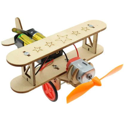 Wooden Airplane Mode Creative Educational 3D Experiment Kits DIY School Projects Assembly Model Kits Kids